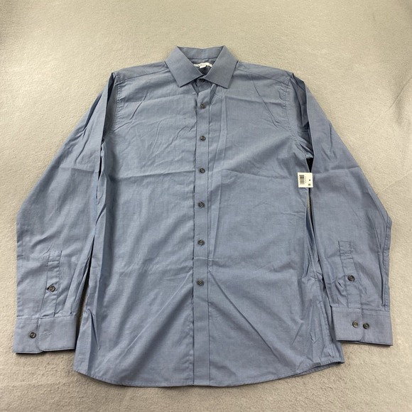 Bar lll Shirt Mens Blue Button Up Slim Fit Stretch Medium Comfort Casual - Picture 1 of 8